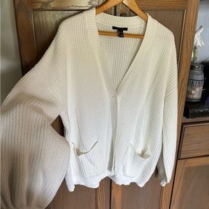 Forever 21 White Cardigan Sweater